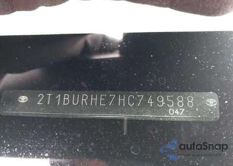 2017 Toyota Corolla Le from USA, damaged, VIN 2T1BURHE7HC749588